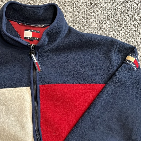 90’s Tommy Hilfiger Zip-Up Fleece Jacket Vintage - Picture 2 of 8
